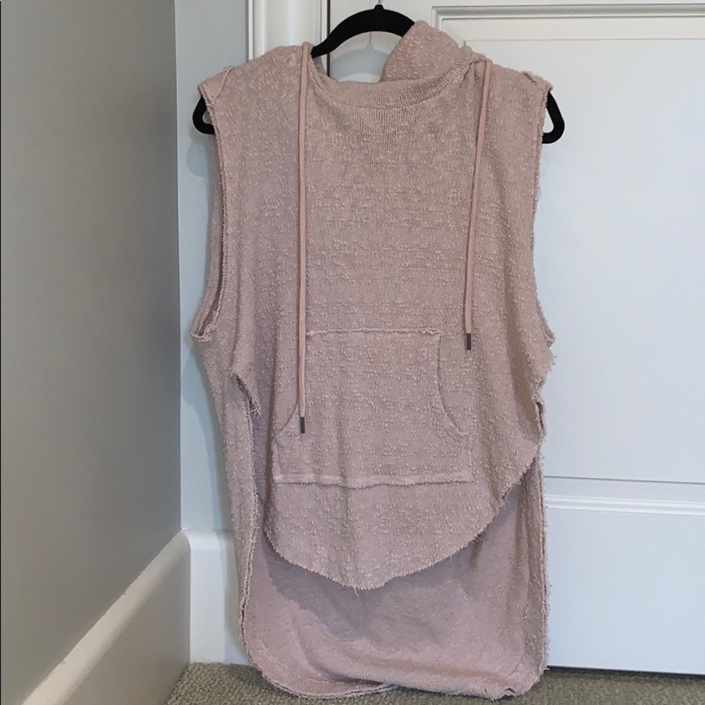 Free people sleeveless hoodie